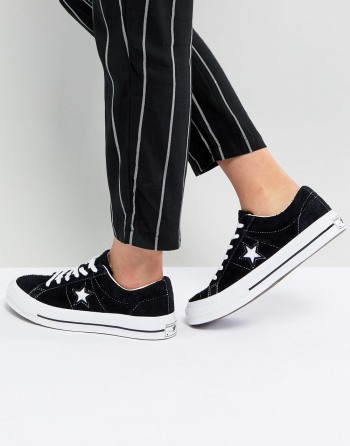 Converse One Star Suede Crne - Ženske Tenisice | 23865BQIZ